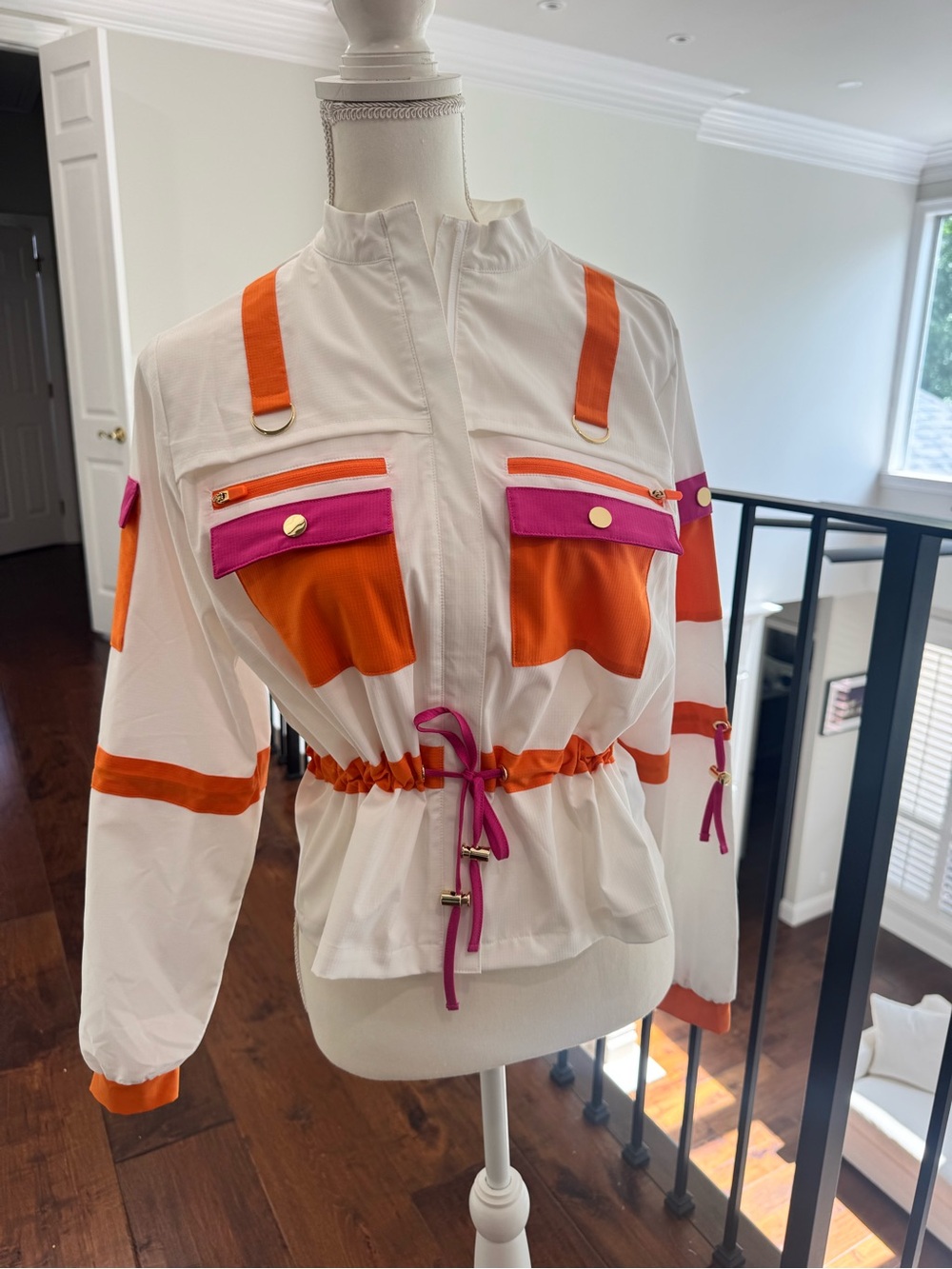 Brittany Allen/Peloton Utility Jacket with Orange & Pink Accents